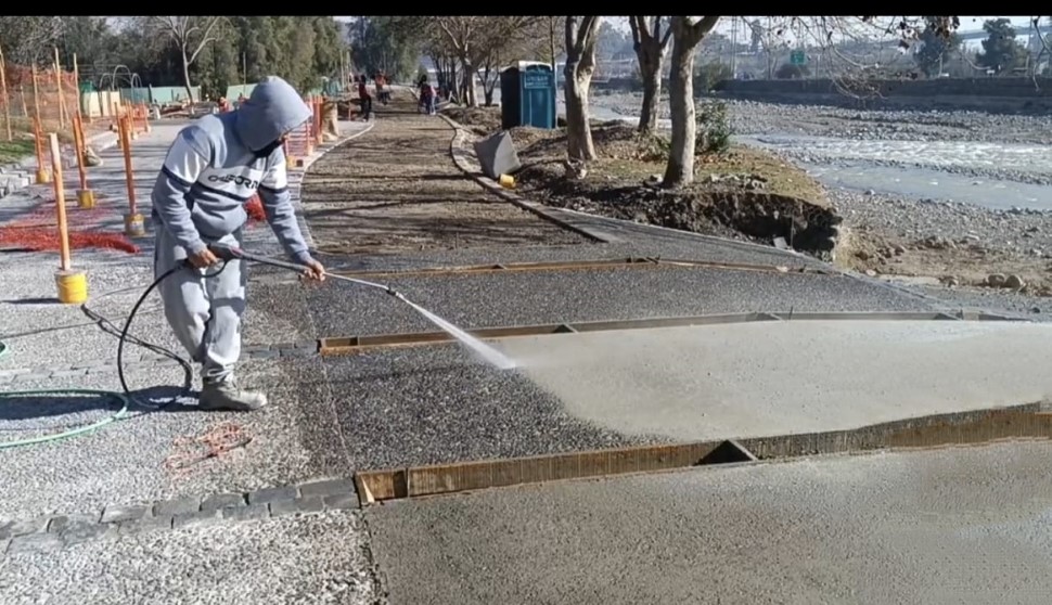 Proceso de lavado de hormigón